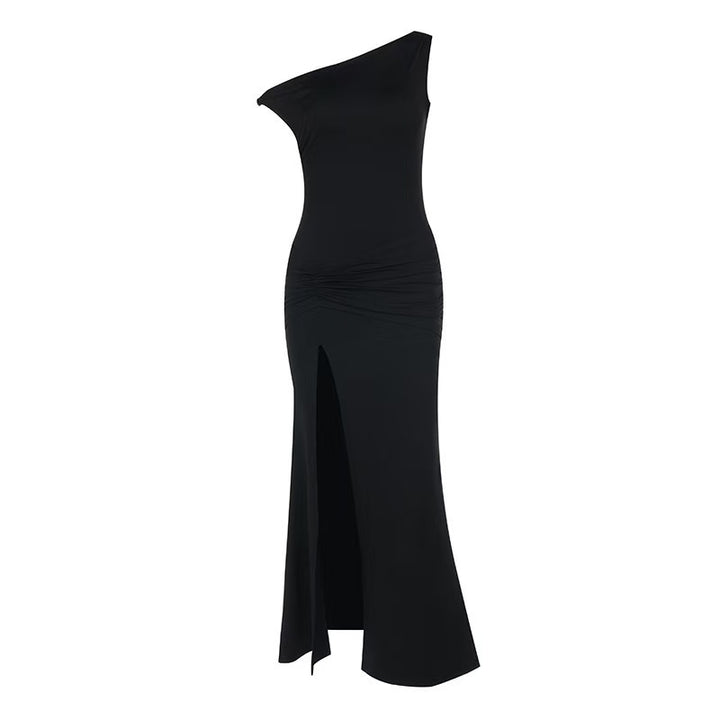 Damer Off-Shoulder Maxikjole med elegant ruffle-detalje og sidelids Skovae
