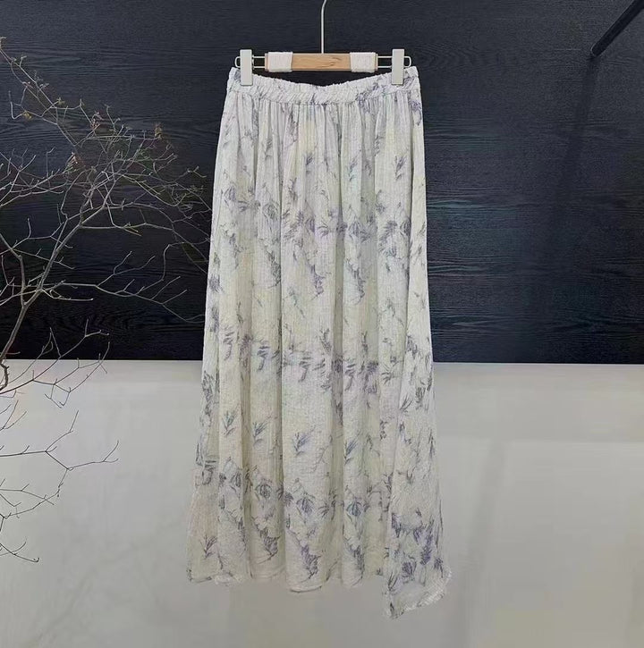 Femme Floral Print Maxi Nederdel Stilla