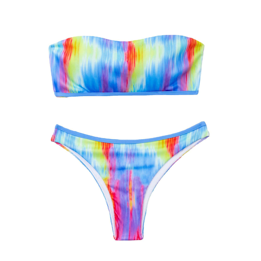 Dame Bikini-sæt med trendy Tie-Dye-mønster og komfortable snøre detaljer Stilla