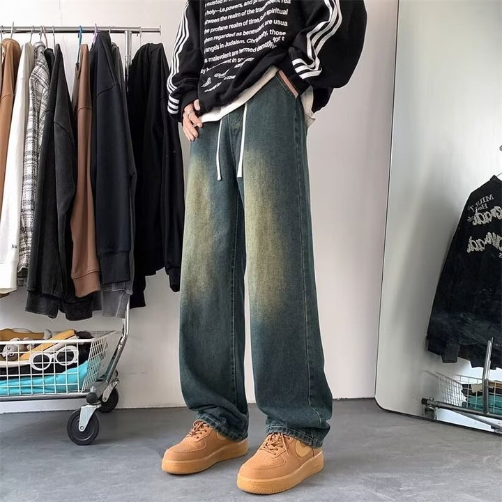 Herren Bred Denim-Bukser med afslappet pasform og strækbart liv Stilla