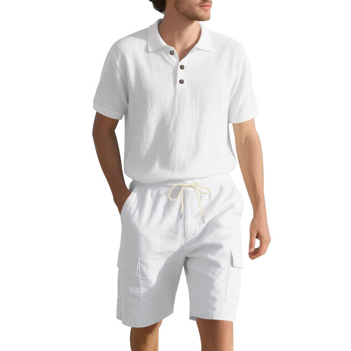 Herrer Polo- og Shorts-sæt i åndbart materiale med komfortabel pasform Stilla
