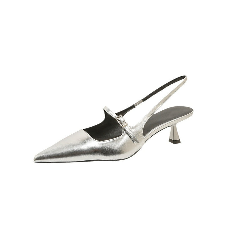 Dame Sleek Spids-Tådel med metallisk Finish Stilla