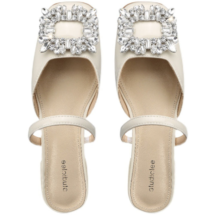 Dame sko sandaler med glitrende krystal spænde og elegant design Stilla