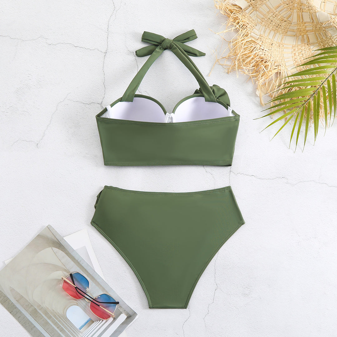 Dame bikini-sæt med elegant flæsepynt og høj talje Stilla
