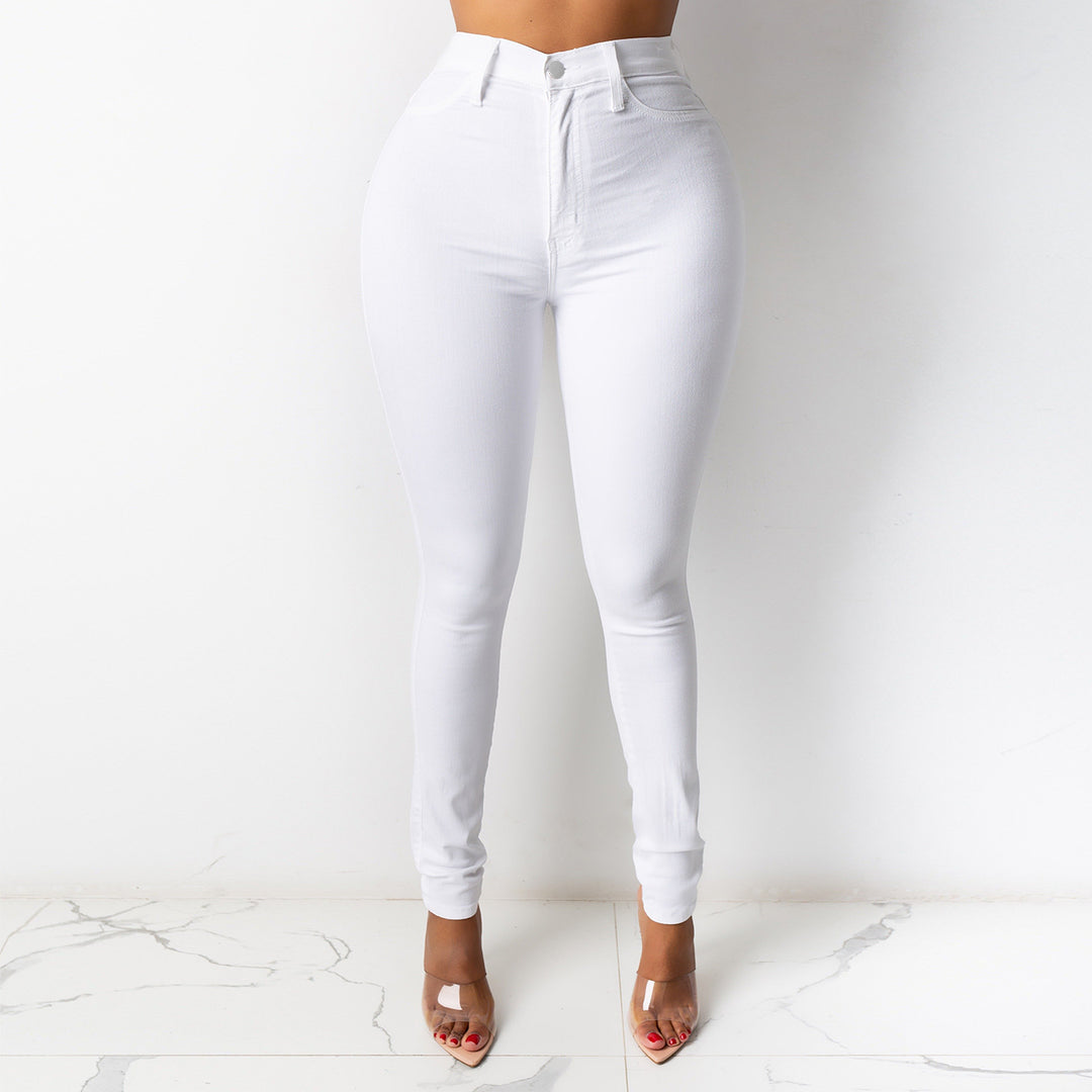 Dame High-Waist Skinny Jeans med figurformende design Stilla