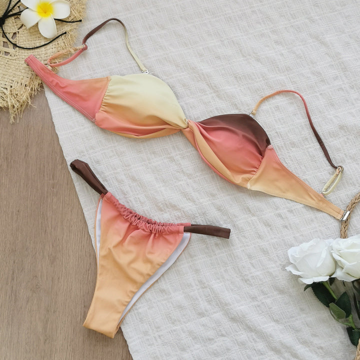 Dame Bikini-sæt med innovativ gradient-teknologi og høj cut Stilla