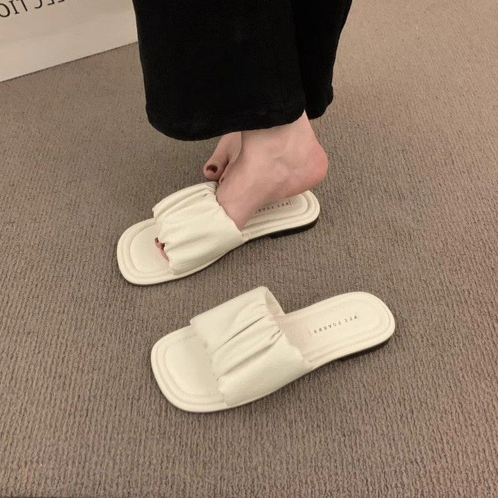 Dame modiske flad hæl sandaler med elegant volangdesign og behagelig sål Stilla