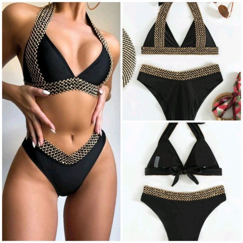 Dame Triangel-Bikini med iøjnefaldende pyntbånd Stilla