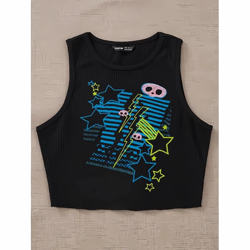 Dame T-shirt med livlige grafikker og unikt design Skovae