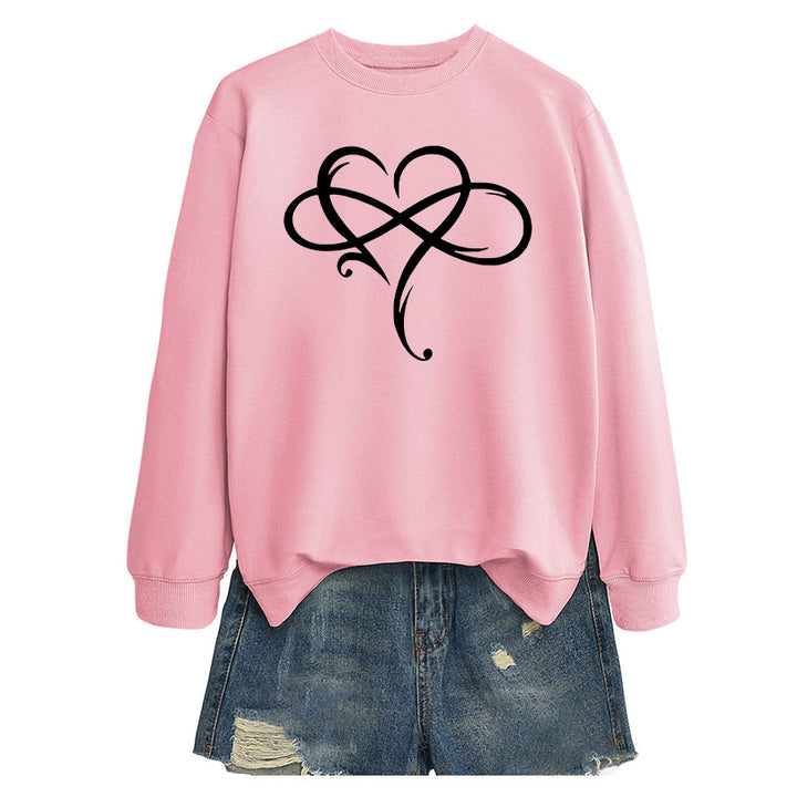 Kvinders sweatshirt med kreativt hjerte design og afslappet pasform Stilla