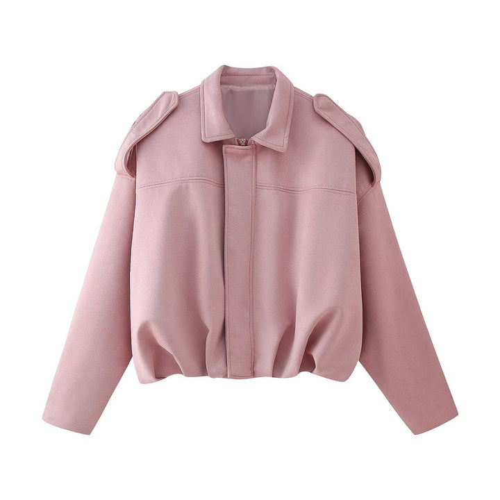 Femme Suede Utility Jakke med strukturerede skuldre Stilla