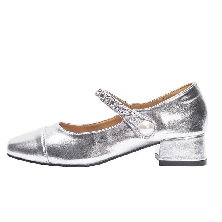 Dame Mode Slingback-pumps med elegante smykkedetaljer og komfortabel blokhæl Stilla