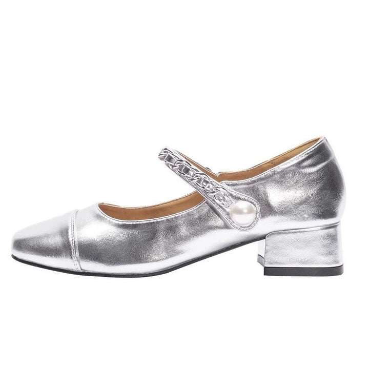 Dame Mode Slingback-pumps med elegante smykkedetaljer og komfortabel blokhæl Stilla