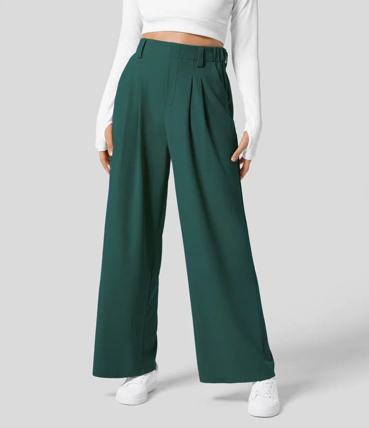 Dame Bredskårede Culotte-bukser med elastisk talje Stilla