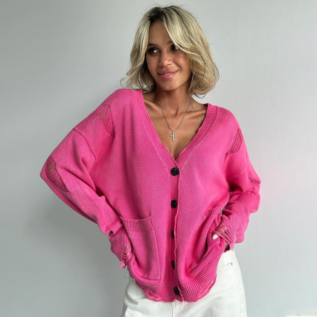 Kvinders oversized cardigan med knapdetaljer Stilla