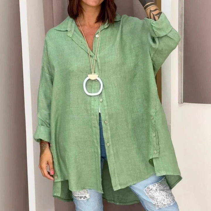 Dame afslappet oversized skjorte med knaplukning Stiila