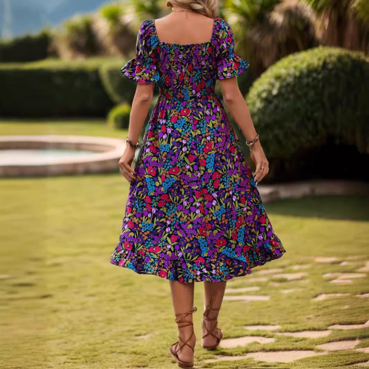 Dame sommerkjole i floral design Stilla
