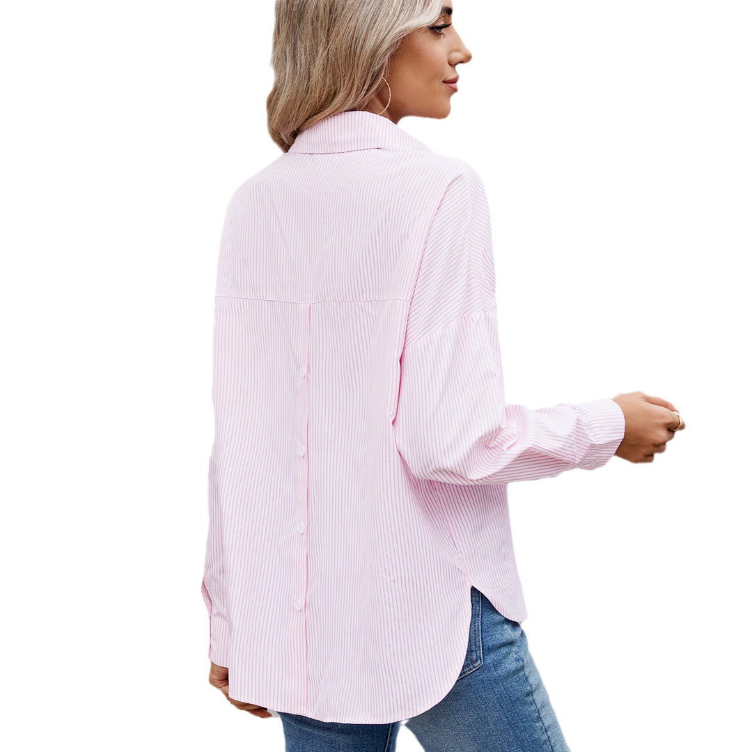 Dame stribet bluse med elegant pasform og moderne snit Stilla