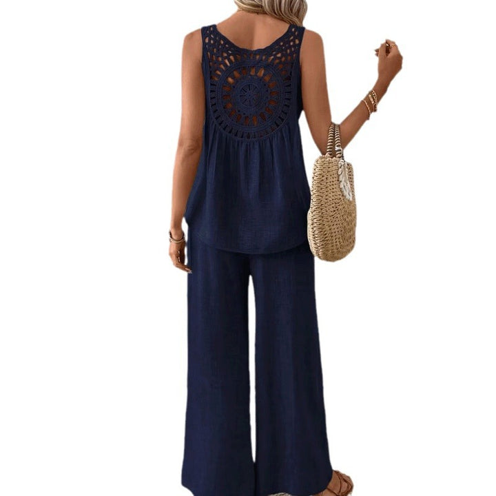 Dame rummelig jumpsuit med elastisk talje og ærmeløs design Stilla
