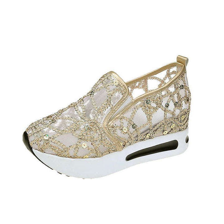 Dame Slip-On Sneakers med glitrende smykkedesign og behagelig sål Stilla