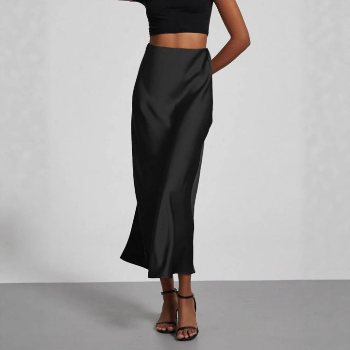 Dame Elegant Satin Maxi Skirt Stilla