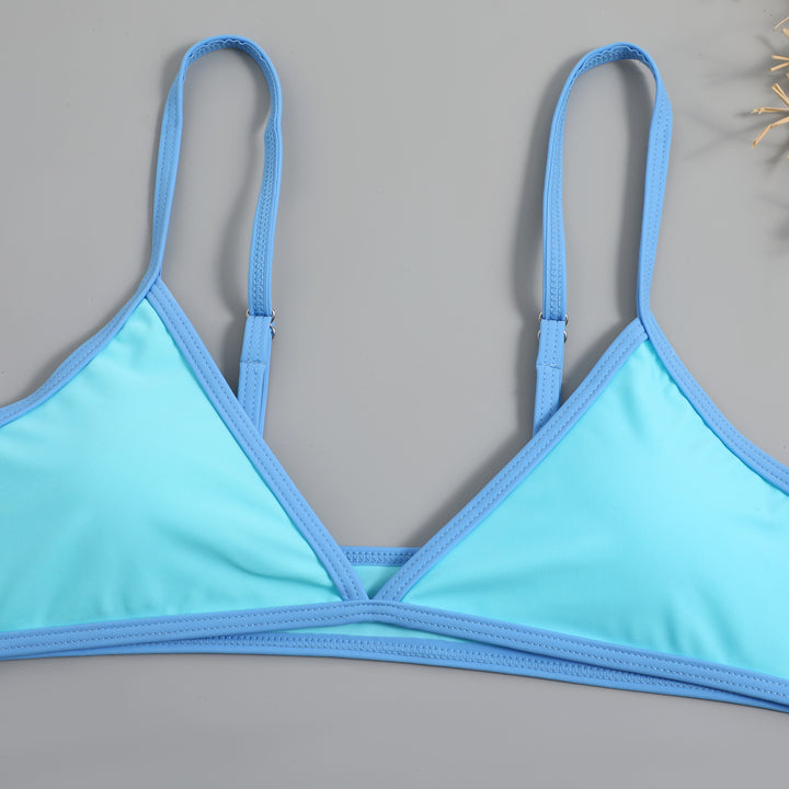 Dame justerbart trekant-bikini-sæt med sporty detaljer Stilla
