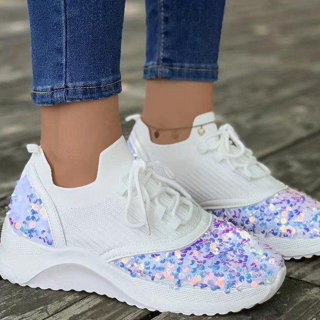 Dame Glitrende Sneakers med åndbart overmateriale og dæmpende sål Stilla