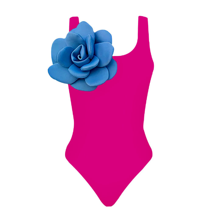 Dame én-delt badedragt med blomster 3D-design Stilla