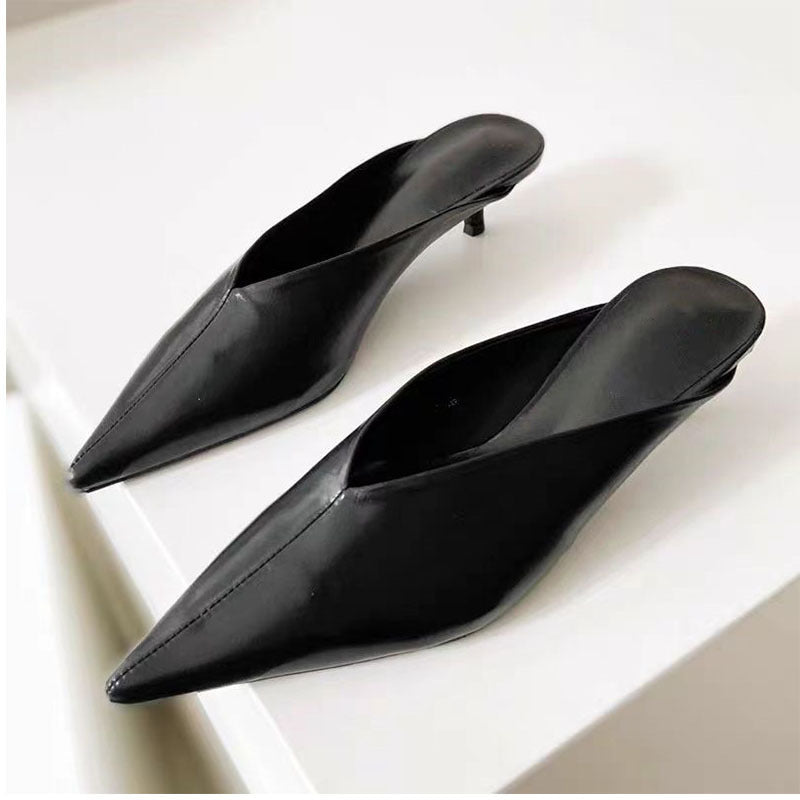 Femme Sleek Spids-Tå Mule Stilla