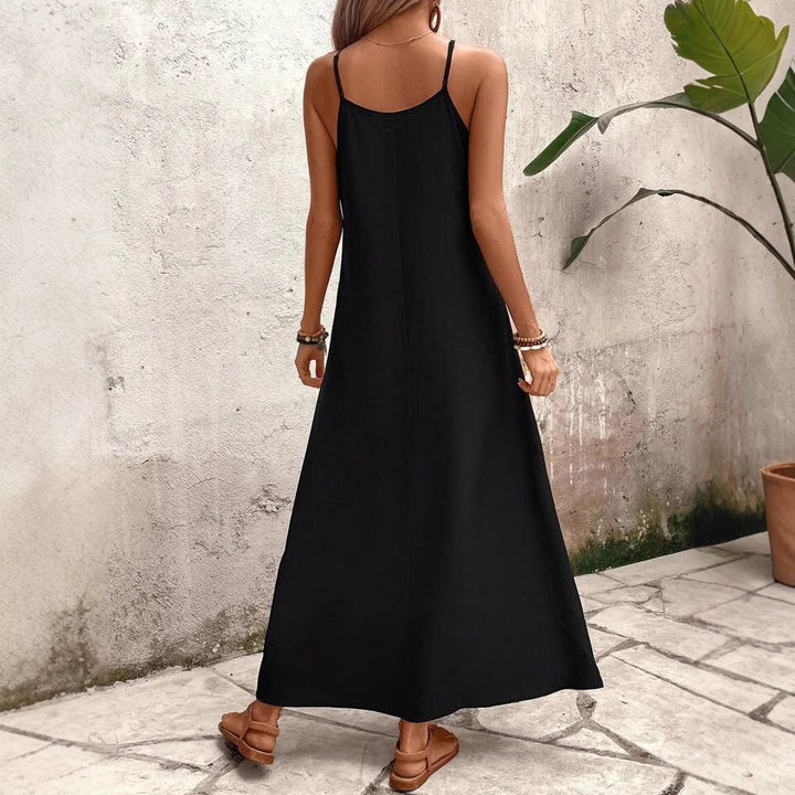 Kvinder Bohemian Floral Spaghetti-strop Maxi Kjole Stilla