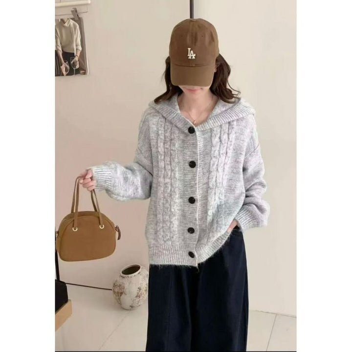 Damerne Cozy Cardigan med Komfortabel Hættekrave og Iøjnefaldende Knapper Stilla