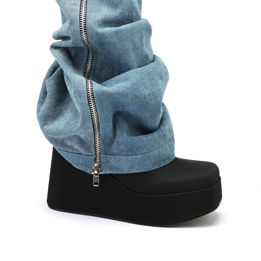 Femme Denim Slouchy High-Top Støvler Stilla