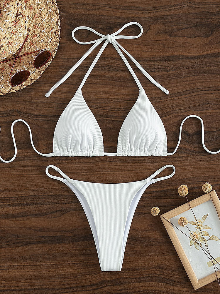Dame triangel-bikini med justerbare stropper og elastisk stof Stilla