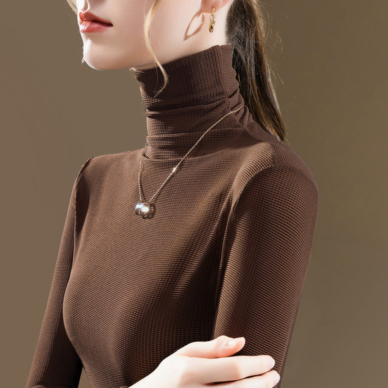Dame Langærmet Turtleneck lavet af elastisk ribstruktur med figursyet pasform Stilla