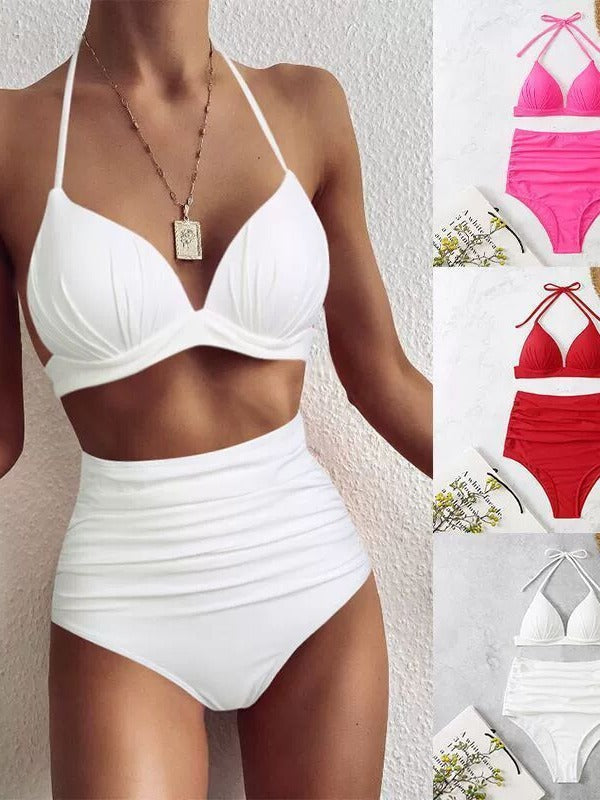 Dame Højtaljede Rib-Bikini-Sæt Stilla