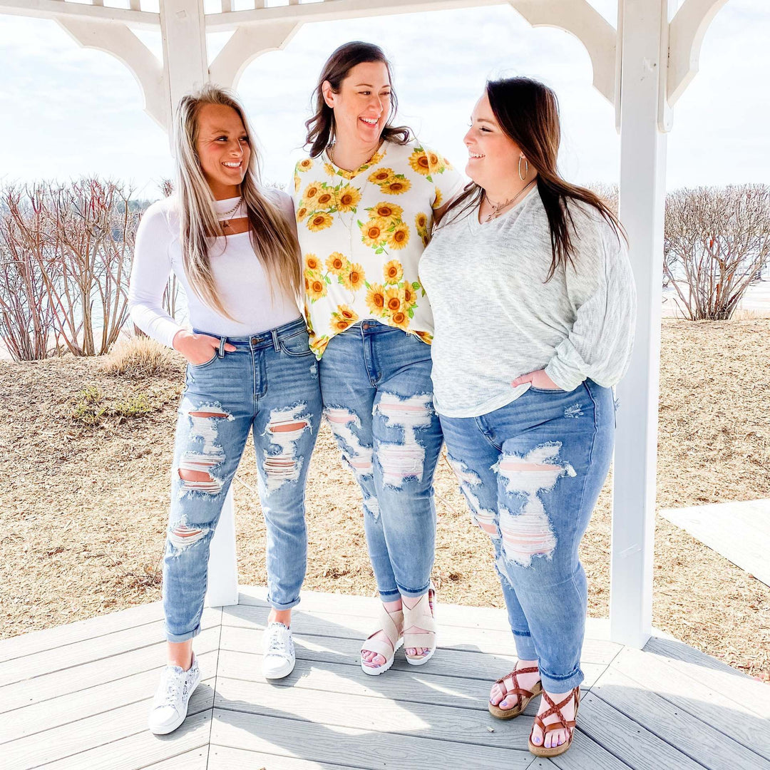 Kvinder High-Waist Ødelagt Jeans i Boyfriend Stil Stilla