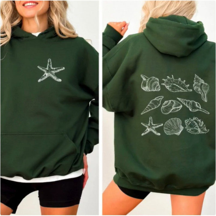 Kvinder Oversized Hoodie med Maritim Skalsdesign Skovae