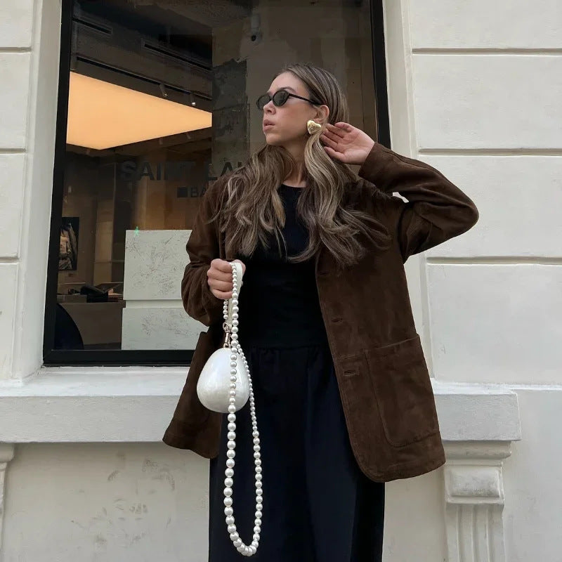 Damer elegant og blød fløjljakke Stilla