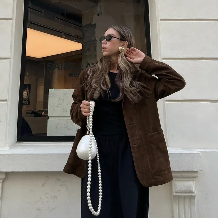 Damer elegant og blød fløjljakke Stilla