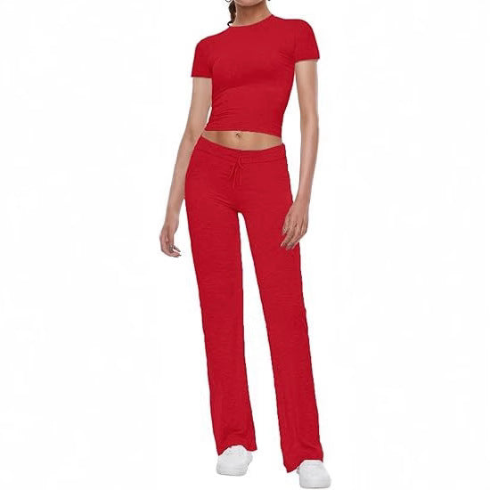 Dame afslappet crop-top og sportshose sæt Stilla