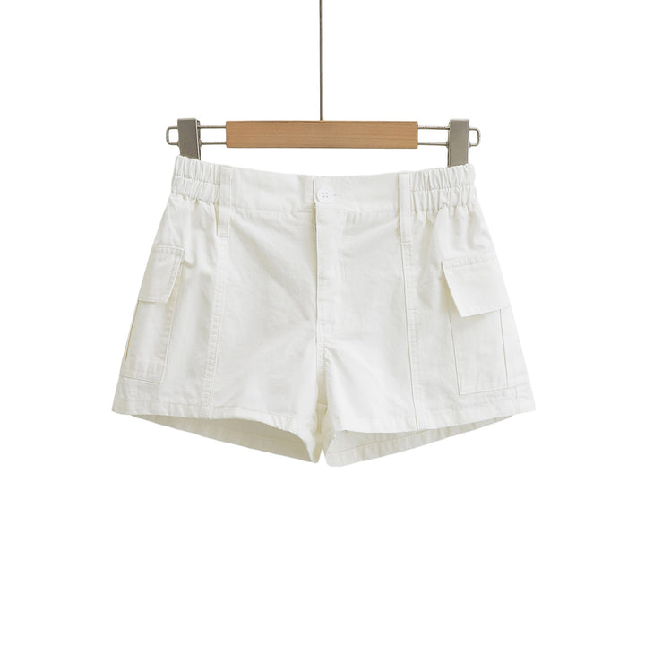Dame fritids-shorts med praktiske cargo-lommer og elastisk liv Stilla