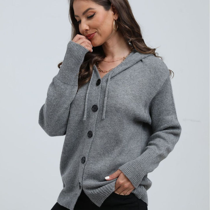 Femme Cozy Button-Up Hoodie Cardigan Stilla
