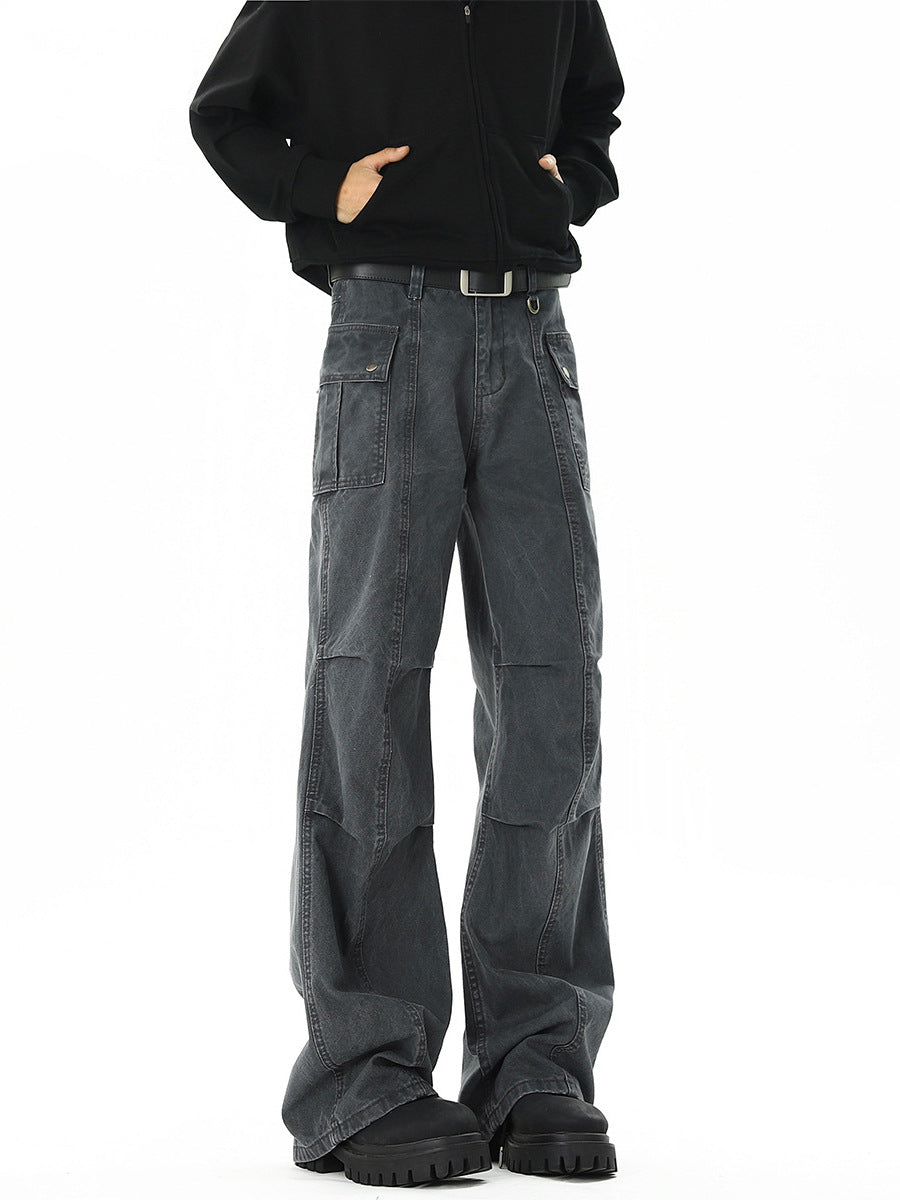 Herrer bred Cargo-bukser med multifunktionelle lommer og moderne design Stilla