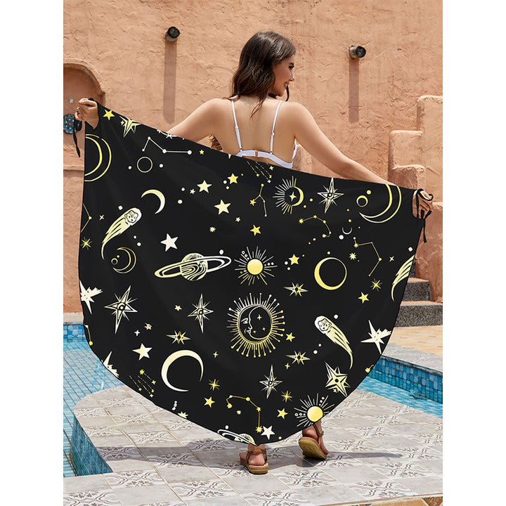 Dame alsidig strandponcho med galaktisk design Stilla