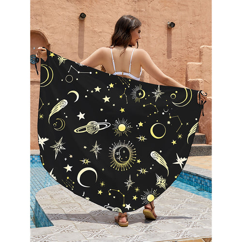 Dame alsidig strandponcho med galaktisk design Stilla