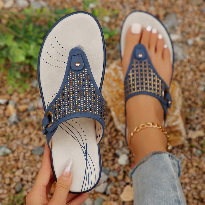 Dame Elegant Tåskiller-sandaler med fashionable glimmerdetaljer og ergonomisk sål Stilla
