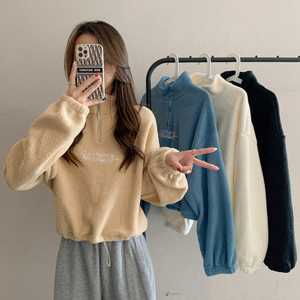 Femme Cozy Fleece Kvart-lynlås Pullover Stilla