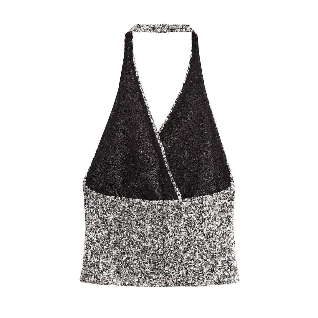 Femme Halterneck Glimmer Crop Top Stilla