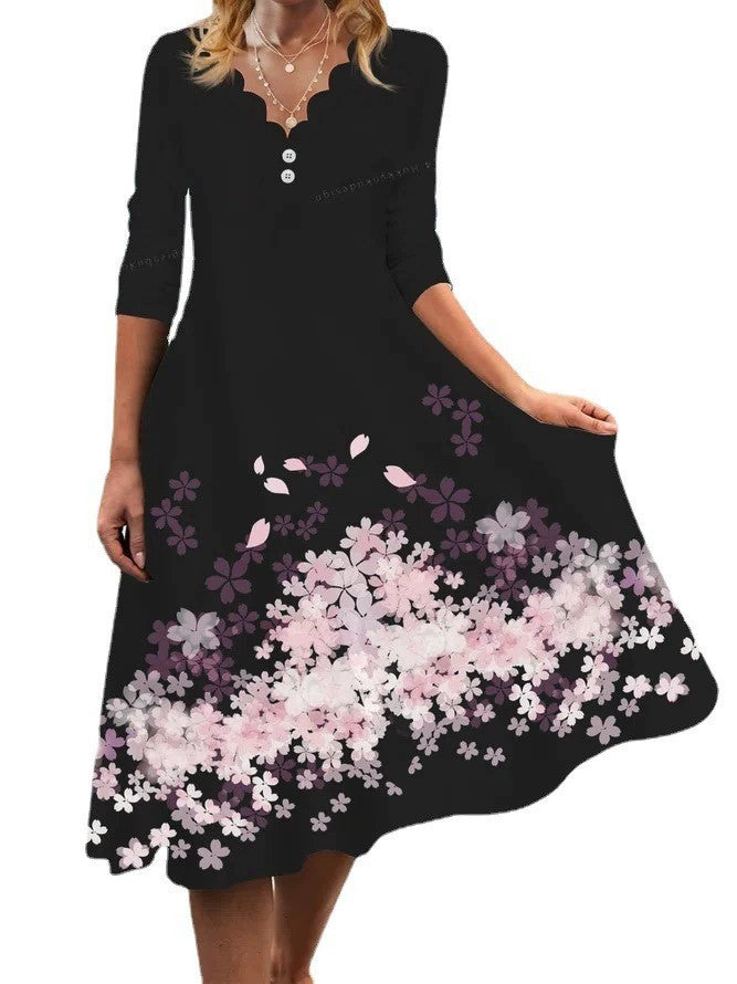 Dame sommerkjole med elegant blomsterdesign Stilla