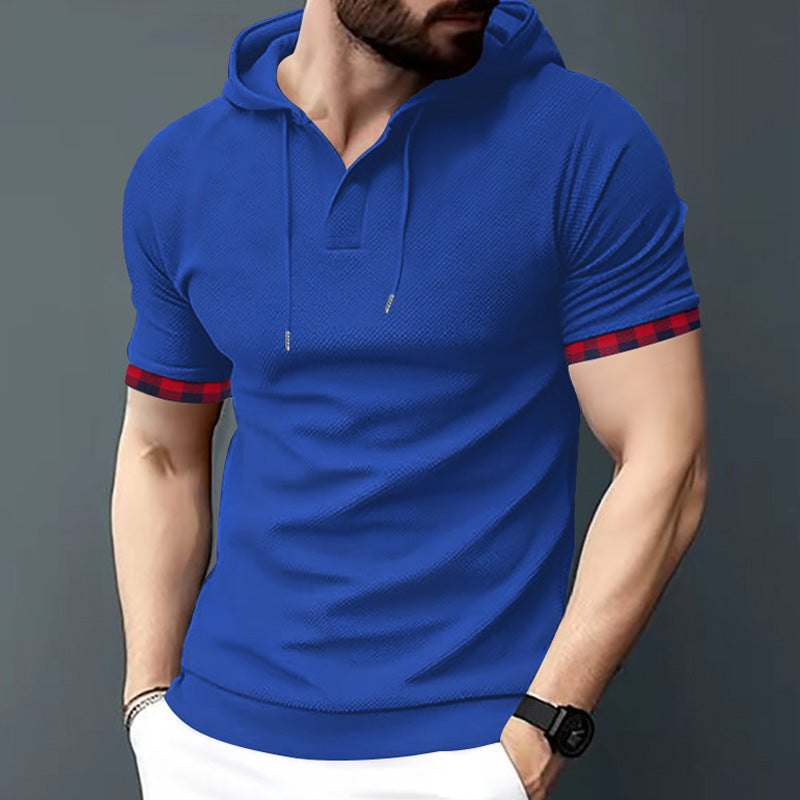 Herrer Polo-Hoodie med stribede ærmeafslutninger og moderne design Stilla